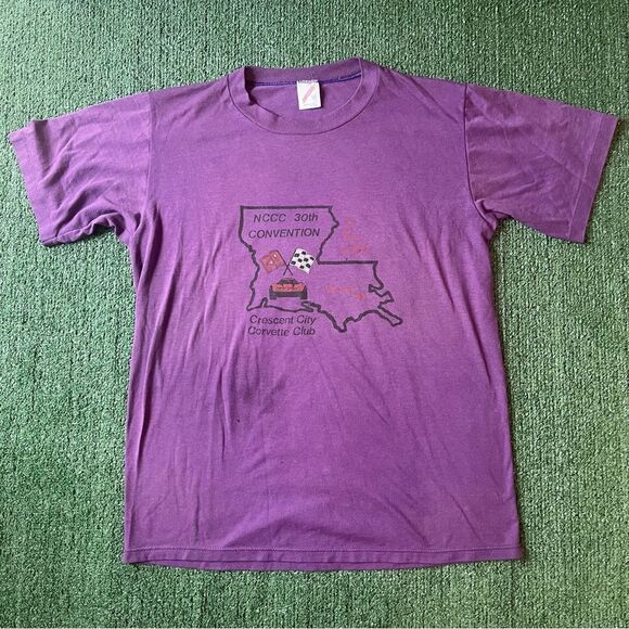 Vintage 80s 1989 NCCC 30th Convention Corvette Club Crescent City Shirt Large - Picture 1 of 9